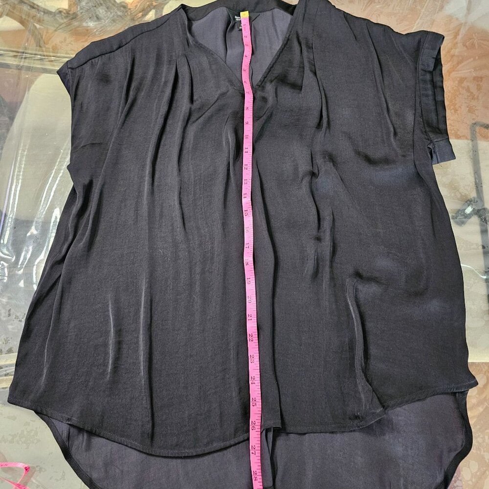 Simply Vera VeraWang Hi-Low V-Neck Short Sleeve Blouse Sz XL Career Office - Picture 5 of 8